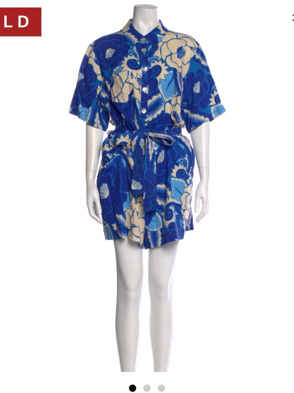 Farm Rio Printed Romper - Blue Jumpsuits and Rompers